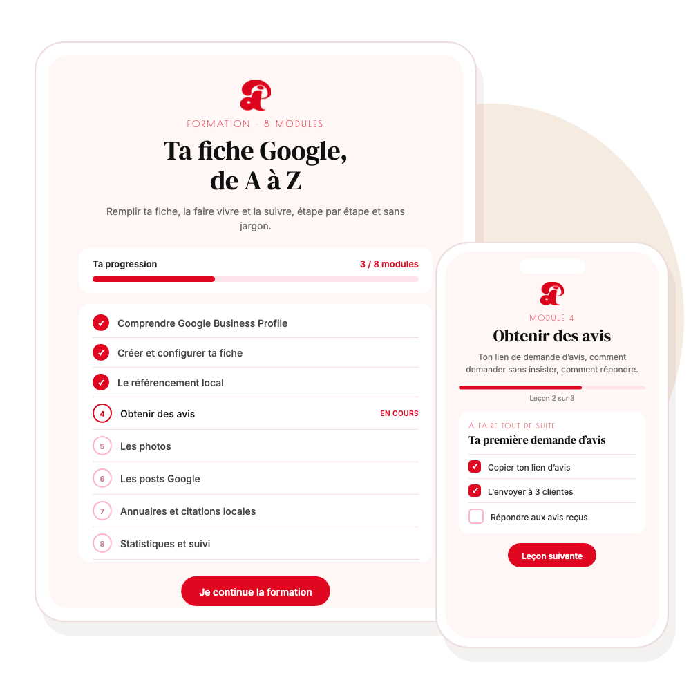 Aperçu de la formation Ta fiche Google, de A à Z sur tablette et téléphone